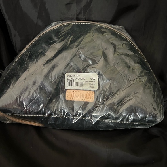 Consuela Handbags - Consuela Black Inked Large Cosmetic Pouch